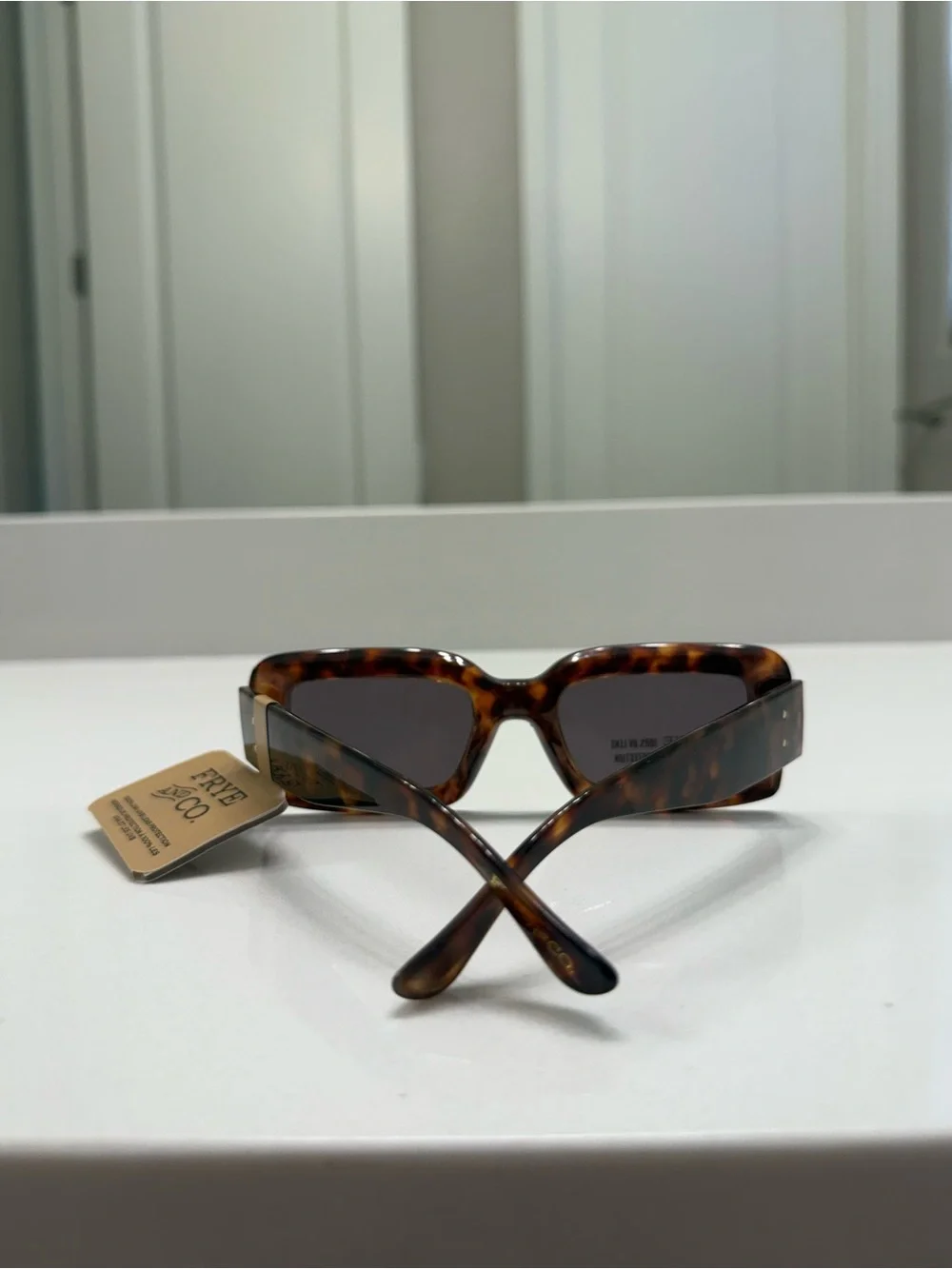Frye Square Tortoiseshell Frame Sunglasses with Dark Lenses NWT